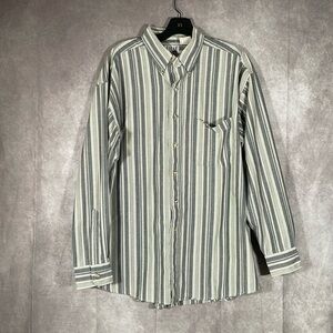 FARAH Classics Vintage Striped Button Down Long Sleeve Shirt | Size Mens Large